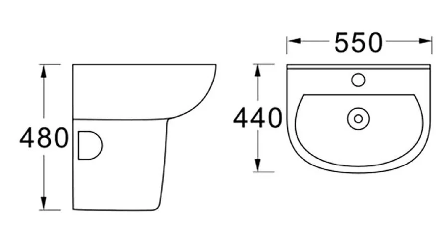 Раковина Акватек 55 см белая AQ5420-00 Staron