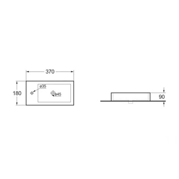 Раковина Vincea VBS-133 37 см белая