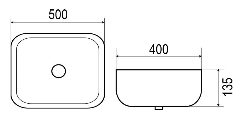 Раковина Azario 50 см накладная AZ41015