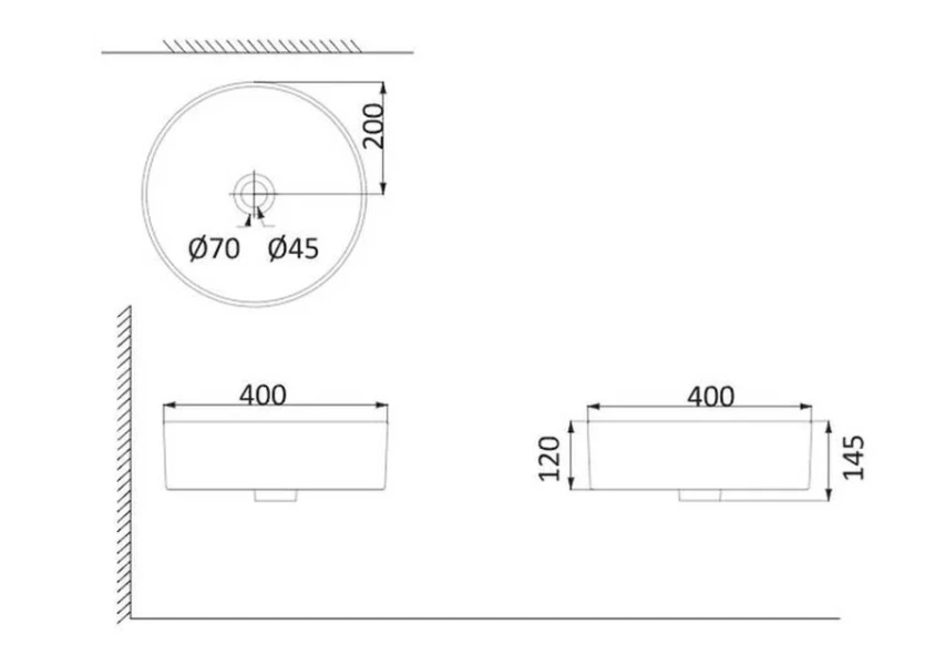 Раковина Creo Ceramiqu 40 см белая PU3100