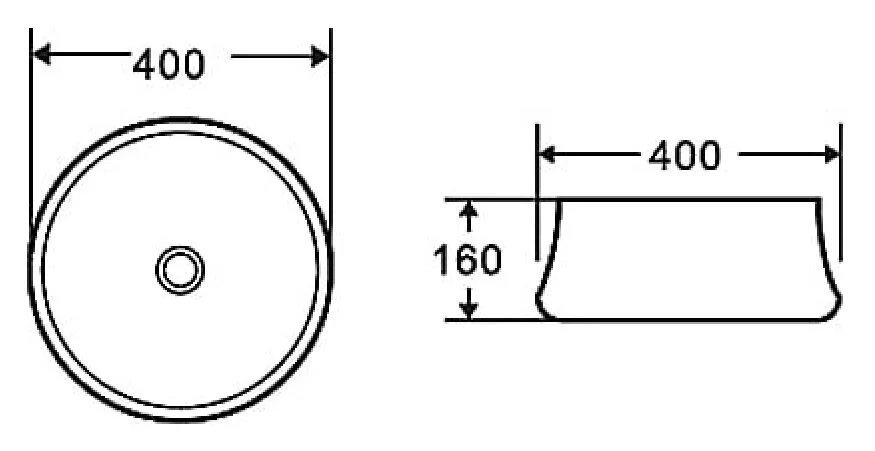 Раковина Grossman 40 см накладная GR-3023