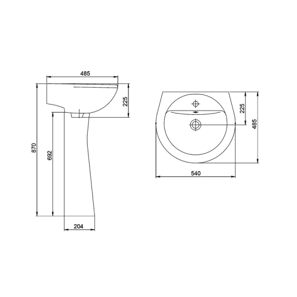 Раковина Santeri Соната 54 см голубой 131112S0611B0 Staron