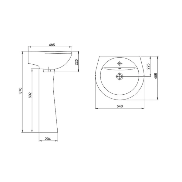 Раковина Santeri Соната 54 см белая 131112S0011B0