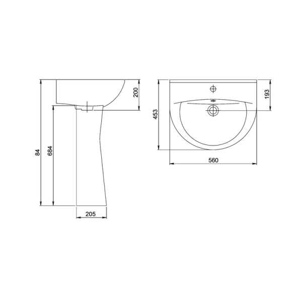 Раковина Santeri Виктория 56 см крап на белом 131116S0111B0 Staron
