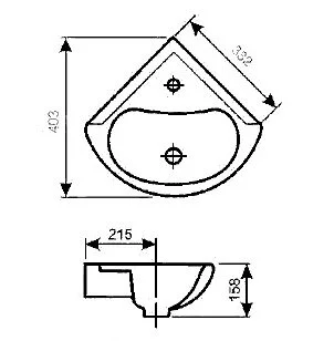 Раковина Santeri Радиан 48 см угловая 131309S0010B0